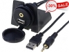 3.5-USB Universal Dash Mount USB with 3.5mm Aux Extension Cable